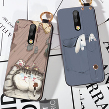 Luxury Wristband Soft Cover Case  For Nokia 5 6 7 X5 X6 X7 2018 8 9 PureView Cute Cat Cover Capa For NOKIA 5.1 6.1 8.1 Plus 2024 - buy cheap