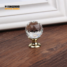 Hot 25mm Genuine Crystal Ball Design Clear Crystal Glass Knobs Cupboard Drawer Pull Kitchen Cabinet Wardrobe Handles Hardware 2024 - buy cheap