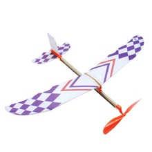 2pcs Rubber Band Powered toys for children Glider Flying Plane Airplane Model DIY Assembly Toy 2024 - buy cheap