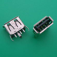 300PCS A Type Flat Angle (180 Degree) Female USB PCB Connector Socket, USB Jack Plug 3 legs+4 pin 2024 - buy cheap