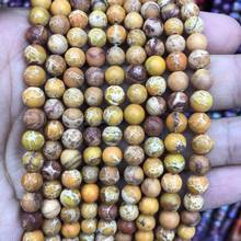 Natural Yellow Imperial Jasper beads,Sea Sediment Jasper Beads 6MM 8MM 10MM 12MM Round Stone Loose Beads for jewelry 15.5" 2024 - buy cheap