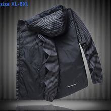 Nueva llegada fino y transpirable chaqueta hombres chaqueta con capucha de moda super gran cortavientos para hombre casual de talla grande XL-4XL 5XL 6XL 7XL 8XL 2024 - compra barato