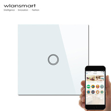 Wlansmart EU 1Gang phone Remote Wall light Switch control by broadlink rm pro  Smart home automation Switch Touch Screen Panel 2024 - buy cheap