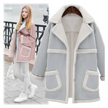 Autumn Winter Women Cardigan Suede Leather Fleece Jacket Overcoat Female Lapel Woolen Lamb Thicken Warm Coat Tops Cotton Clothes 2024 - buy cheap