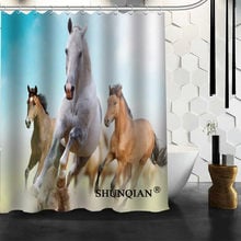 New Custom Horse Shower Curtains Polyester Bathroom Waterproof Bath Curtain Size 150X180cm165X200cm180X200cm 2024 - buy cheap