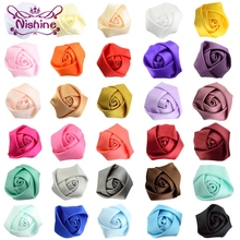 Nishine 10pcs/lot Mini Satin Ribbon Rose Flower Handmade Rolled Rosettes For Hair Clip Headband DIY Headwear Hair Accessories 2024 - buy cheap