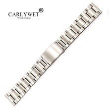 CARLYWET 17 18 19 20mm Steel Silver Brushed Watch Band Strap Old Style Oyster Bracelet Straight End Screw Links 2024 - buy cheap