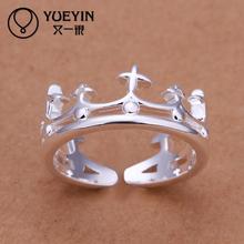 Romântico crown anéis Atacado banhado a prata anéis para as mulheres da festa de casamento moda jóias para presente Romântico 2024 - compre barato