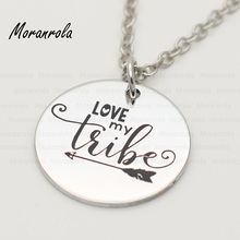 New arried "Love my tribe "Copper tribe necklace, mom necklace &Keychain, best friends, wedding party Jewelry 2024 - buy cheap