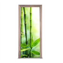 3D Door Sticker Green Bamboo Wall Sticker DIY Door Cover Kitchen Home Decoration Accessories Modern 3d Wall Stickers 2024 - buy cheap