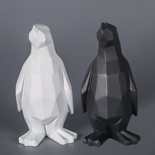 Estatua abstracta de pingüino, escultura geométrica de resina, modelo de pingüino, decoración de animales para el hogar, adorno moderno, artesanías, regalos 2024 - compra barato