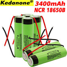 18650 NCR18650B литий-ионная аккумуляторная батарея, литиевая аккумуляторная батарея 3,7 V 3400mAh для использования фонарика Panasonic + провод DIY 2024 - купить недорого
