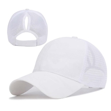 Женская бейсбольная кепка с конским хвостом, с высоким клипсом для волос, регулируемая сетчатая Солнцезащитная бейсболка, Солнцезащитная дышащая хлопковая кепка для улицы 2024 - купить недорого