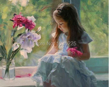 Картина маслом из ткани, Современная картина маслом для маленькой девочки, картина маслом для гостиной, украшения детской комнаты 2024 - купить недорого