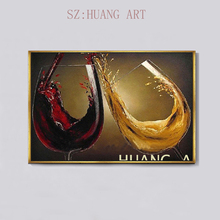 Hand-Painted Abstract Modern Oil Painting On Canvas Grape Red Wine Picture Wall Decoration For Dining Room Wall Decor Art 2024 - buy cheap