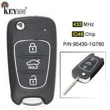 KEYECU  433MHz ID46 Chip P/N: 95430-1G760 Upgraded Flip Folding 3 Button Remote Car Key Fob for Kia Rio 2009 2010 2011 2024 - buy cheap