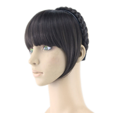 Soowee-flequillo de pelo sintético, 8 colores, flequillo de pelo rubio negro con Clip de Pelo trenzado, accesorios para el cabello 2024 - compra barato