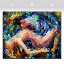 100% Handpainted Nude Man And Women Lover Oil Painting On Canvas Wall Art Abstract Painting Pictures For Living Room Home Decor 2024 - buy cheap