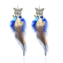 Stone earrings Vintage BOHO Lucky Flowers Tassel earrings Elegant Fashion Party Earrings Charm Women Drop earring 2024 - buy cheap