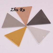 ZHU RU 5pcs/lot 33*25mm perforation hole Triangle copper sheet Supplies for jewelry making findings & components materials 2024 - buy cheap