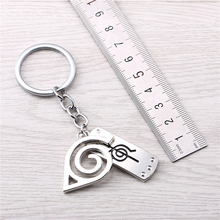 Julie 10Pcs/lot Silver Konoha Leaf Village Symbol Alloy Keychain For Fans Key Ring Holder Cosplay Chaveiro Porte clef 2024 - buy cheap