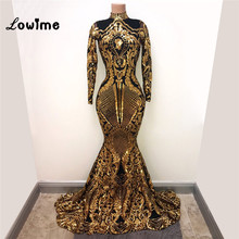 Женское вечернее платье с длинными рукавами золотого и арабского цвета, платье-кафтан в Дубае, вечерние платья знаменитостей, 2019 2024 - купить недорого