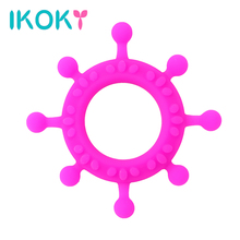 Кольцо для пениса IKOKY, фиксирующее кольцо для задержки эякуляции, секс-игрушки для мужчин, силиконовая форма руля, интимные товары для взрослых 2024 - купить недорого