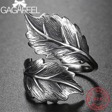 GAGAFEEL-anillos de hojas Vintage para mujer y hombre, joyería de plata de ley 925 100% auténtica, joyería tailandesa de plata de alta calidad, anillos para dedos 2024 - compra barato