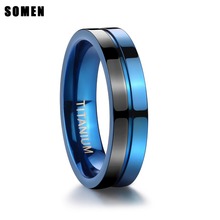 5 мм титановое кольцо для женщин, простой синий и черный цвет, полированные обручальные кольца, уличный стиль, рождественские подарки, bague femme 2024 - купить недорого
