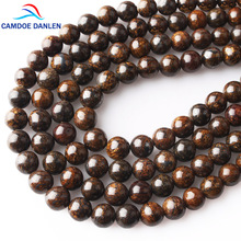 CAMDOE DANLEN Natural Stone Bronze Bronzite Round Beads 4 6 8 10 12mm Diy Charm Bracelet Necklace For Jewelry Making Wholesale 2024 - buy cheap