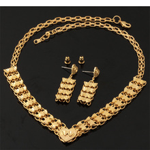 Heart Jewelry Sets For Women Necklace Drop Earrings Gold Color Fashion Jewelry Bridal Wedding Accessories NE230 2024 - buy cheap