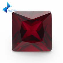 Factory Price Size 2x2~8x8mm Square Cut 8# Red Stone Princess Cut Synthetic Corundum Gems stone For jewelry 2024 - buy cheap