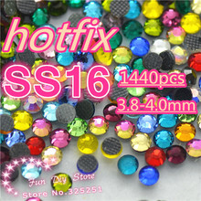 SS16 mix color hotfix rhinestones SS16(3.8--4.0mm) 1440pcs/lot flat back 2024 - buy cheap
