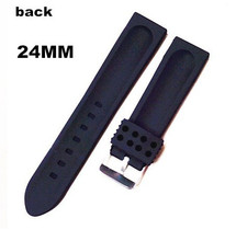 1PCS High quality 24MM rubber Watch band watch strap black color for wrist watch -090503 2024 - buy cheap