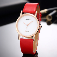 Relojes minimalistas para mujer, reloj de pulsera informal, de cuero, color rojo y negro, estilo Simple 2024 - compra barato