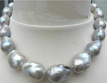 LL<<< 1789 16-18MM NATURAL SOUTH SEA GENUINE GRAY NUCLEAR PEARL NECKLACE 17'' 2024 - buy cheap