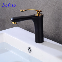 Dofaso, кран для ванной, на бортике, черный, золотой, кран для раковины, латунный кран для раковины, кран для ванной, смеситель горячей и холодной воды 2024 - купить недорого