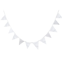 High quality 8M White Flag Silk Fabric Bunting Pennant Flag Banner Garland Wedding/Birthday/Baby Show Party Decorative Accessory 2024 - buy cheap
