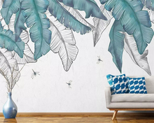 beibehang Custom wallpaper hand painted watercolor plant leaves living room bedroom background wall home decoration 3d wallpaper 2024 - buy cheap