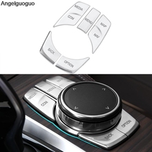 Angelguogugo Interior del coche Multimedia Idrive botones perilla cubierta pegatina marco para BMW 5 serie G30 G38 2018 2024 - compra barato