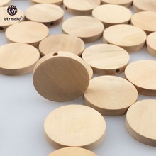 Let's make Natural Flat Wood Round beads 100pcs 20mm unfinished DIY  wood chips Circles Wooden Tags Labels Baby Teether 2024 - buy cheap