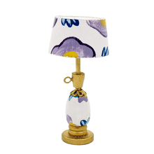Odoria-lâmpada de mesa em miniatura 1:12, luz para leitura, flor azul roxa, modelo retrô, sala, acessórios para casa de bonecas, decoração de casa de boneca 2024 - compre barato