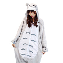 Kigurumi Totoro Neighbor Pajama Adult Animal Onesies for Women Men Couple Winter Pajamas Sleepwear Flannel Pijama pyjama 2024 - buy cheap