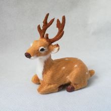 real life toy lying sika deer model,polyethylene& fur 13x11cm deer handicraft,prop,desk Decoration,toy gift b0619 2024 - buy cheap