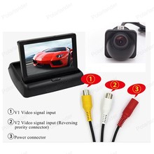 4.3 inch Foldable TFT LCD car Monitor with reverse parking Rearview CCD camera 2024 - buy cheap