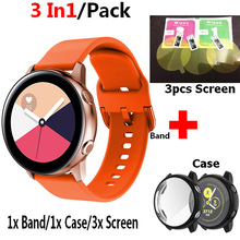 3 in1 tpu macio caso capa para samsung galaxy assista banda ativa 20mm pulseira de filme tela para galaxy active assistir bandas 2024 - compre barato