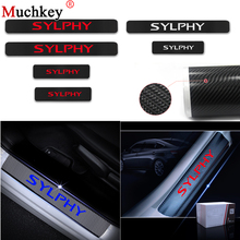 For Nissan SYLPHY Door Threshold Plate Car Door Sill Scuff Plate Stickers Carbon Fiber Vinyl Sticker Car Accessories 4Pcs 2024 - buy cheap