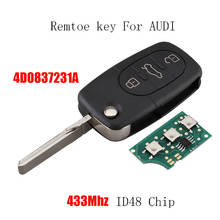 433Mhz 3Buttons Remote Car key For AUDI A3 A4 A6 A8 Old Models 4D0 837 231 A For AUDI 4D0837231A ID48 Chip Transponder key 2024 - buy cheap