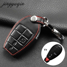 Умный кожаный чехол для ключа с дистанционным управлением jingyuqin для Dodge Charger Magnum Challenger, Chrysler, 4 кнопки, автомобильный чехол без ключа 2024 - купить недорого
