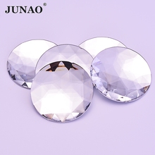 JUNAO 52mm Clear White Crystal Big Rhinestones Acrylic Gems AB Crystals Applique Glue On Strass Non Sewing Stones for Clothes 2024 - buy cheap